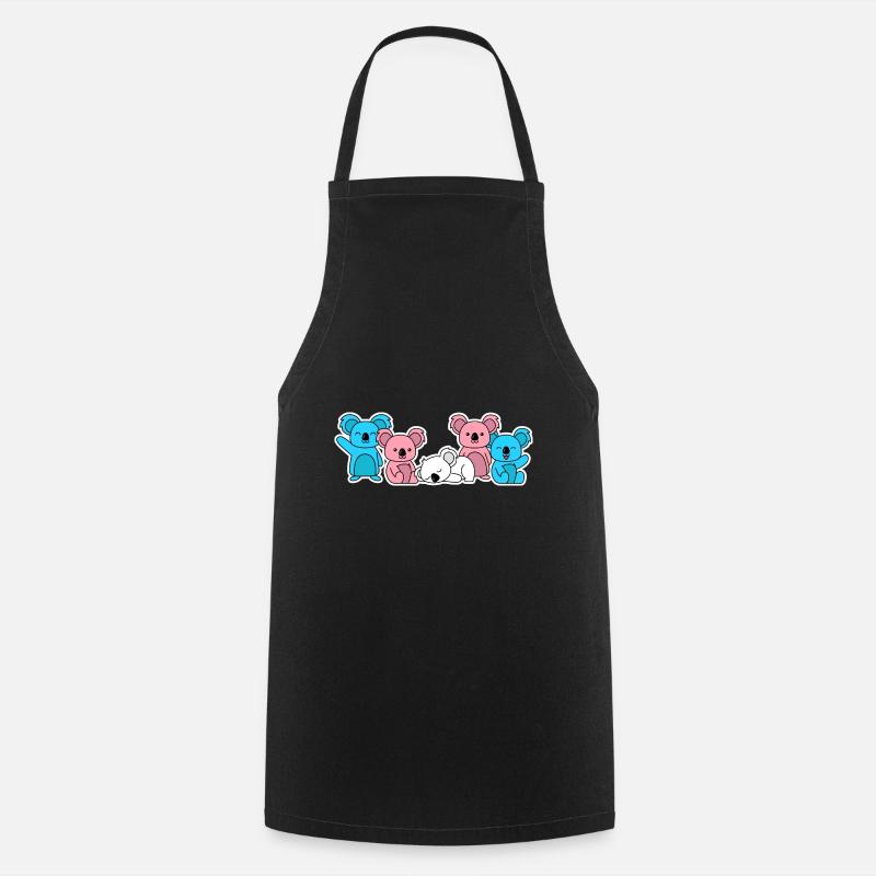 Trans flag koala design for trans people - Cooking Apron - black