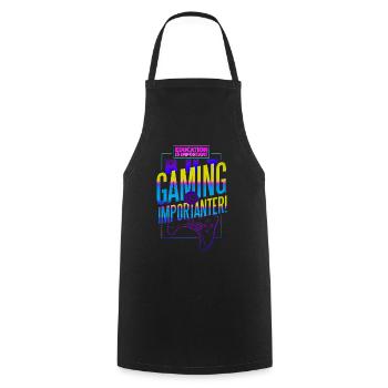 Education Is Important But Gaming Is Importanter - Cooking Apron - black - Front - AI Model Male 185 dark (185cm)