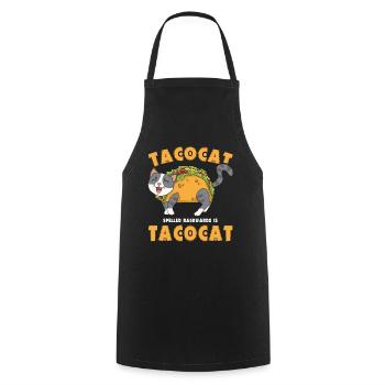 Tacocat rückwärts geschrieben ist Tacocat Ich liebe Katzen - Kochschürze - Schwarz - Vorne - AI Model Male 185 dark (185cm)