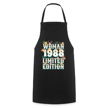 Birthday Woman born in 1988 Woman 35 years - Cooking Apron - black - Front - AI Model Male 185 dark (185cm)