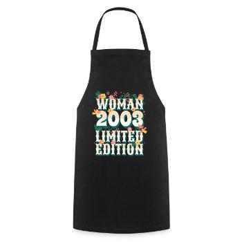 Birthday Woman born in 2003 Woman 20 years - Cooking Apron - black - Front - AI Model Male 185 dark (185cm)