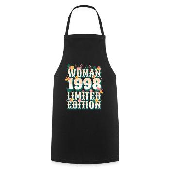 Birthday Woman born in 1998 Woman 25 years - Cooking Apron - black - Front - AI Model Male 185 dark (185cm)