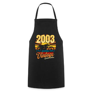 Motorcycle born in 2003 anniversary 20 years biker - Cooking Apron - black - Front - AI Model Male 185 dark (185cm)