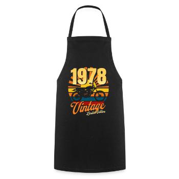 Motorcycle born in 1978 birthday 45 years biker - Cooking Apron - black - Front - AI Model Male 185 dark (185cm)