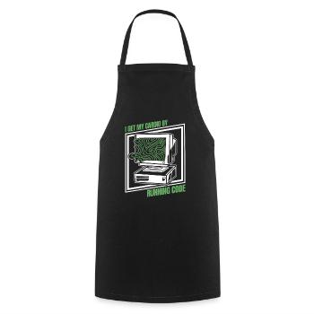 Entwickler Coder Programmierer Herz - Kochschürze - Schwarz - Vorne - AI Model Male 185 dark (185cm)