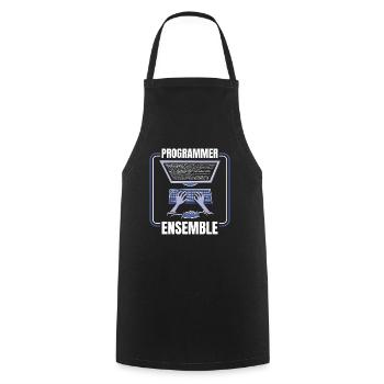 Developer Coder Programmer Ensemble - Cooking Apron - black - Front - AI Model Male 185 dark (185cm)