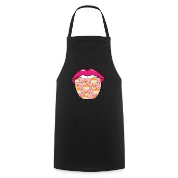 Corgi Tongue - Cooking Apron - black - Front - AI Model Male 185 dark (185cm)
