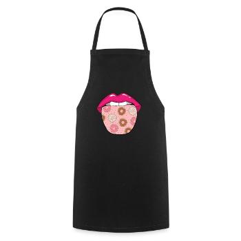 Donut tongue - Cooking Apron - black - Front - AI Model Male 185 dark (185cm)