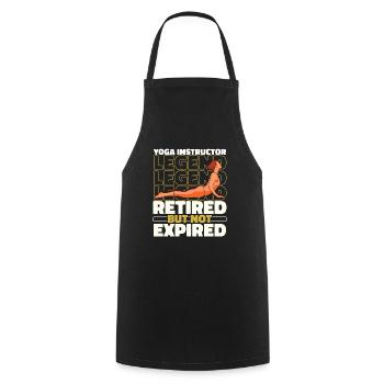 Yoga Teacher Yoga Instructor Retiree - Cooking Apron - black - Front - AI Model Male 185 dark (185cm)