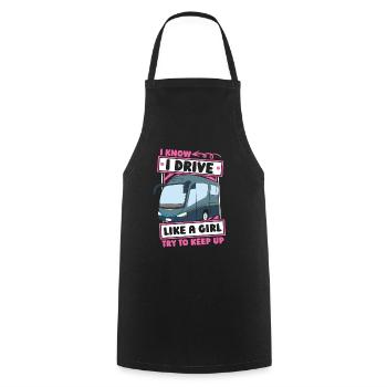 Chauffeur de bus filles - Tablier de cuisine - noir - Devant - AI Model Male 185 dark (185cm)