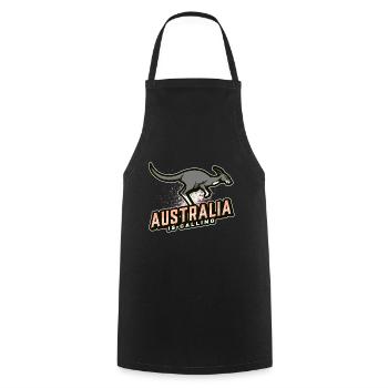 Australia is calling - Kochschürze - Schwarz - Vorne - AI Model Male 185 dark (185cm)