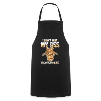 Girafe Je n’ai pas pété mes fesses t’a soufflé un baiser - Tablier de cuisine - noir - Devant - AI Model Male 185 dark (185cm)