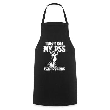 Chihuahua Je n’ai pas pété mes fesses t’a soufflé un baiser - Tablier de cuisine - noir - Devant - AI Model Male 185 dark (185cm)