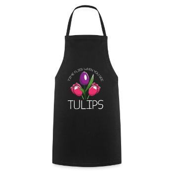 Tulips Humor Tulips - Cooking Apron - black - Front - AI Model Male 185 dark (185cm)