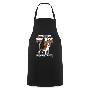 Beagle Je n’ai pas pété mes fesses t’a soufflé un baiser - Tablier de cuisine - noir - Devant - AI Model Male 185 dark (185cm)