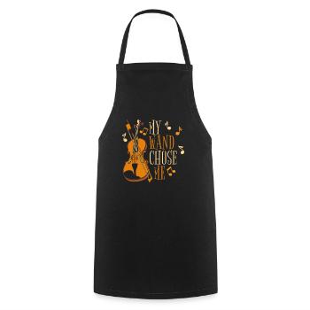 Baguette de violon - Tablier de cuisine - noir - Devant - AI Model Male 185 dark (185cm)