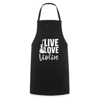 Violin Violin Love - Cooking Apron - black - Front - AI Model Male 185 dark (185cm)