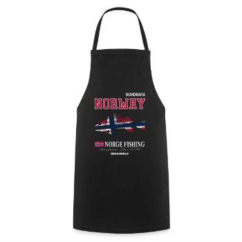 Norway fishing Norway Flag - Cooking Apron - black - Front - AI Model Male 185 dark (185cm)