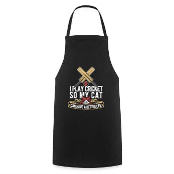 Cricket Cat - Cooking Apron - black - Front - AI Model Male 185 dark (185cm)