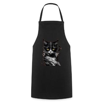 Katze Haustier - Kochschürze - Schwarz - Vorne - AI Model Male 185 dark (185cm)