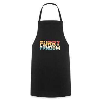 Furry Fandom Fursuits Cool - Cooking Apron - black - Front - AI Model Male 185 dark (185cm)