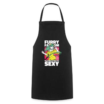 Furry Fandom Fursuits Sexy - Cooking Apron - black - Front - AI Model Male 185 dark (185cm)