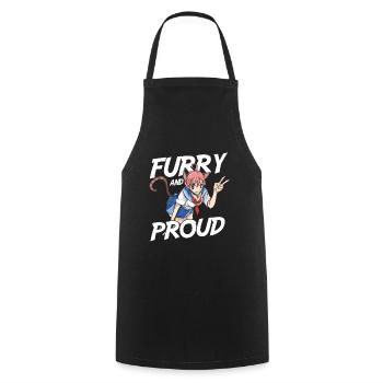 Furry Fandom Fursuits Stolz Furry And Proud - Cooking Apron - black - Front - AI Model Male 185 dark (185cm)