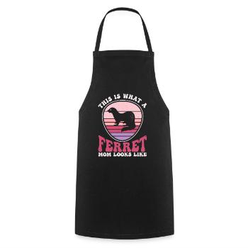Ferret polecat mother - Cooking Apron - black - Front - AI Model Male 185 dark (185cm)
