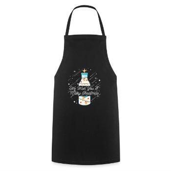 Lait de vache Panier de lait de Noël - Tablier de cuisine - noir - Devant - AI Model Male 185 dark (185cm)
