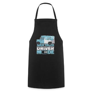 Cow Milk Mode On Milk Wagon - Cooking Apron - black - Front - AI Model Male 185 dark (185cm)