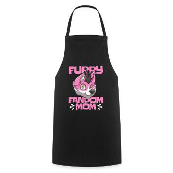 Furry Fandom Fursuits Mom - Cooking Apron - black - Front - AI Model Male 185 dark (185cm)