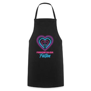 Fibromyalgie Rhumatisme Coeur - Tablier de cuisine - noir - Devant - AI Model Male 185 dark (185cm)