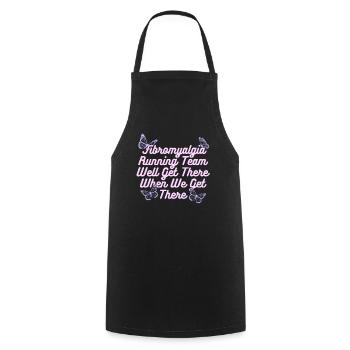 Fibromyalgie rhumatisme papillon - Tablier de cuisine - noir - Devant - AI Model Male 185 dark (185cm)