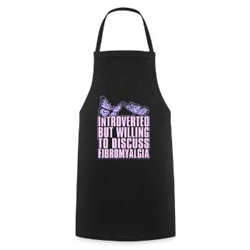 Fibromyalgie rhumatisme papillon - Tablier de cuisine - noir - Devant - AI Model Male 185 dark (185cm)