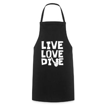 Les plongeurs adorent la plongée - Tablier de cuisine - noir - Devant - AI Model Male 185 dark (185cm)