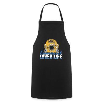 Diving Diver Commercial Diving - Cooking Apron - black - Front - AI Model Male 185 dark (185cm)