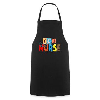 Nurse stethoscope - Cooking Apron - black - Front - AI Model Male 185 dark (185cm)
