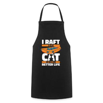 Rafting Cat - Cooking Apron - black - Front - AI Model Male 185 dark (185cm)