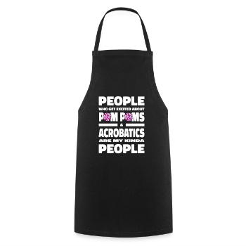 pom-pom girl pom-pom girl drôle - Tablier de cuisine - noir - Devant - AI Model Male 185 dark (185cm)
