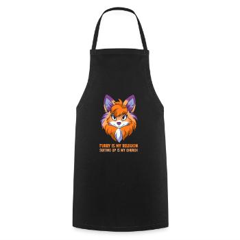 Furry Fandom Fursuits Cute - Cooking Apron - black - Front - AI Model Male 185 dark (185cm)