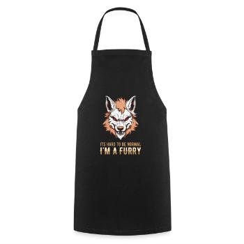 Furry Fandom Fursuits Cool - Cooking Apron - black - Front - AI Model Male 185 dark (185cm)