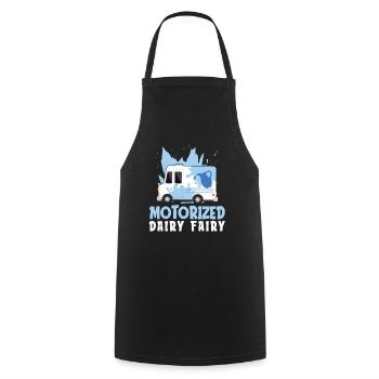 Cow Milk Fairy Milk Cart - Cooking Apron - black - Front - AI Model Male 185 dark (185cm)