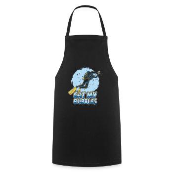 Diving Diver Funny Eat My Bubbles - Cooking Apron - black - Front - AI Model Male 185 dark (185cm)