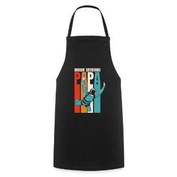 Parachutisme intérieur frais Indoor Fallschirmspringen - Tablier de cuisine - noir - Devant - AI Model Male 185 dark (185cm)