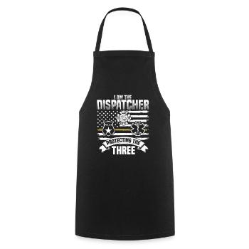 Centre d’opérations du centre de contrôle des appels d’urgence Drapeau américain - Tablier de cuisine - noir - Devant - AI Model Male 185 dark (185cm)