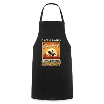 Rodeo Cowboy Sonnenuntergang Ranch Cowboy - Kochschürze - Schwarz - Vorne - AI Model Male 185 dark (185cm)