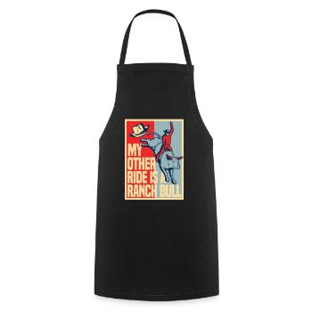 Rodeo Cowboy Bull Ranch Cowboy - Cooking Apron - black - Front - AI Model Male 185 dark (185cm)