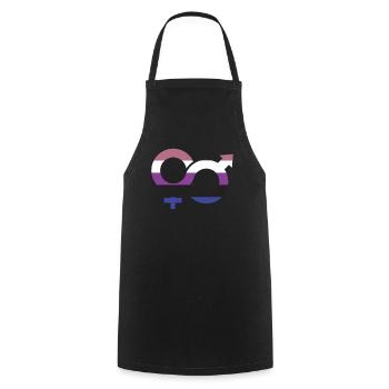 Genderfluide Symbol - Cooking Apron - black - Front - AI Model Male 185 dark (185cm)