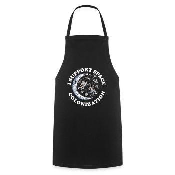 Colonisation spatiale - Tablier de cuisine - noir - Devant - AI Model Male 185 dark (185cm)