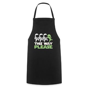 Space Colonization - Cooking Apron - black - Front - AI Model Male 185 dark (185cm)